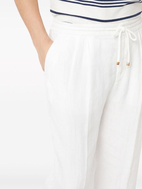 26SS 브루넬로 쿠치넬리 스트레이트 팬츠 M243DE1710 C2200 White - BRUNELLO CUCINELLI