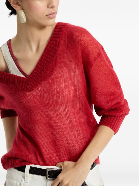 26SS 브루넬로 쿠치넬리 스웨터 M2I776852 C9053 Red - BRUNELLO CUCINELLI