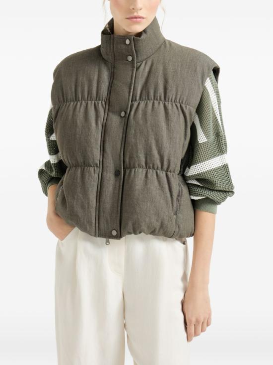 26SS 브루넬로 쿠치넬리 베스트 MB1257605 C004 Green - BRUNELLO CUCINELLI