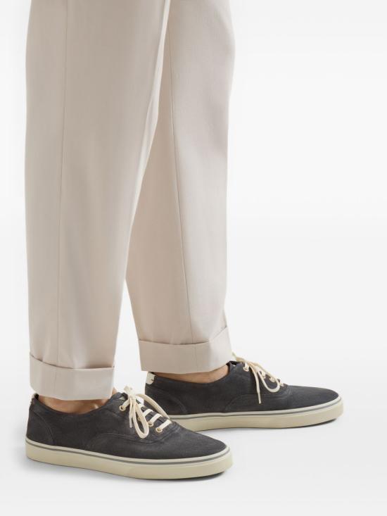 26SS 브루넬로 쿠치넬리 리버스 카프스킨 스니커즈 MZUPIGZ334 CCC62 Grey - BRUNELLO CUCINELLI