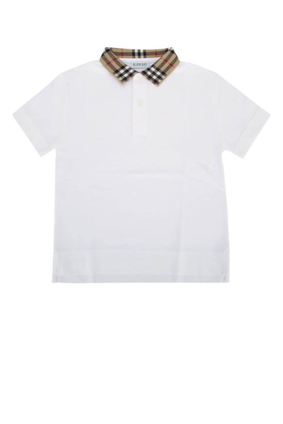  [키즈] 버버리 폴로 셔츠 키즈 KB5 조하네 CH 칼라 폴로 셔츠 화이트