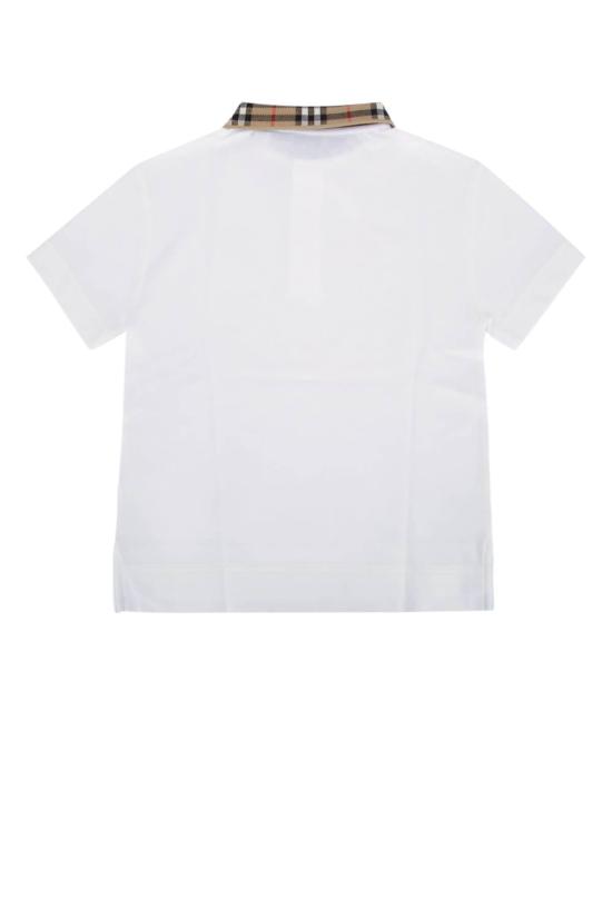  [키즈] 버버리 폴로 셔츠 키즈 KB5 조하네 CH 칼라 폴로 셔츠 화이트 - BURBERRY