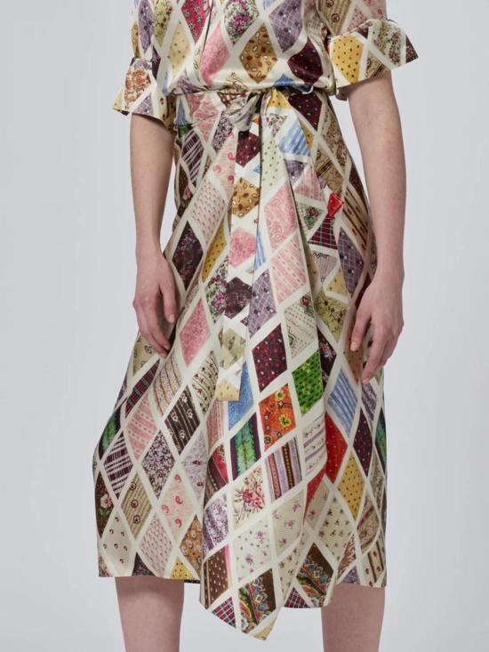  Lingua Franca 미디 스커트 링구아 프랑카 윌라  (다이아몬드 프린트)