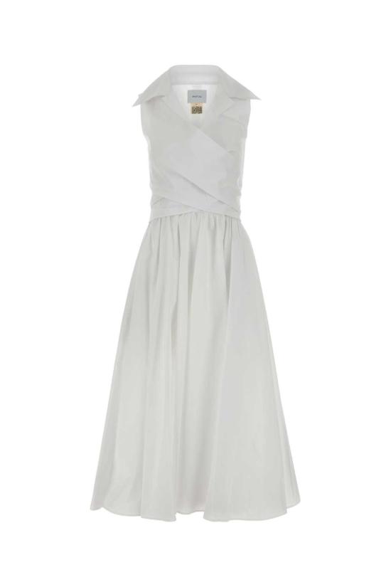  파투 롱 원피스 파일 드레스 화이트