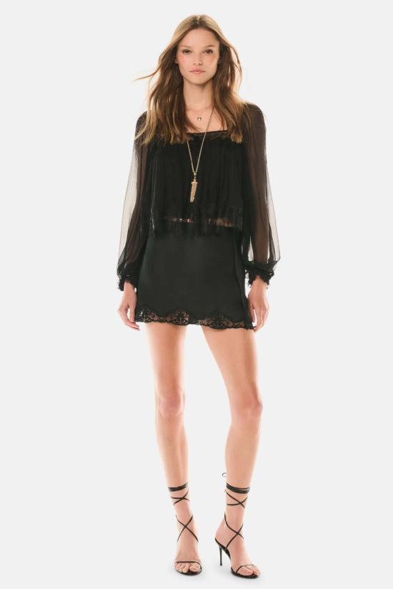  러브쉐이크팬시 블라우스 러브쉑 팬시 에비 실크 레이스 - LOVESHACKFANCY