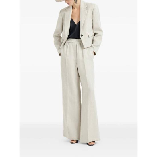  브루넬로 쿠치넬리 스트레이트 팬츠 팬츠 베이지 - BRUNELLO CUCINELLI