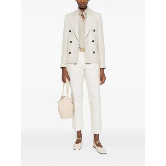 브루넬로 쿠치넬리 수트 자켓 헤링본 더블 브레스티드 블레이저 베이지 - BRUNELLO CUCINELLI