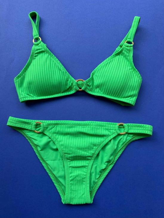  멜리사 오다바시 비키니 수영복 멜리사 오다바쉬 몬테네그로 비키니 하의 그린 립드 - MELISSA ODABASH