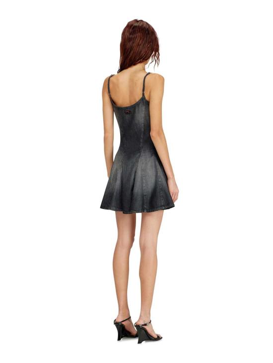  디젤 숏 원피스 드 스포키 S 데님 숏 드레스 블랙 - DIESEL