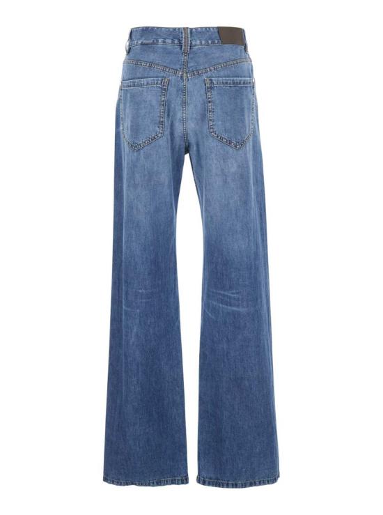  브루넬로 쿠치넬리 데님 팬츠 라이트 , 5포켓, 레귤러 웨이스트, 블루 색상 - BRUNELLO CUCINELLI