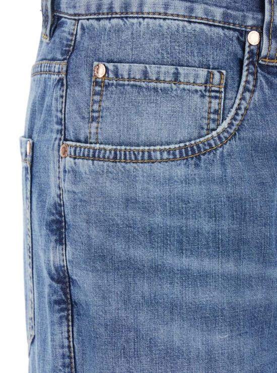  브루넬로 쿠치넬리 데님 팬츠 라이트 , 5포켓, 레귤러 웨이스트, 블루 색상 - BRUNELLO CUCINELLI