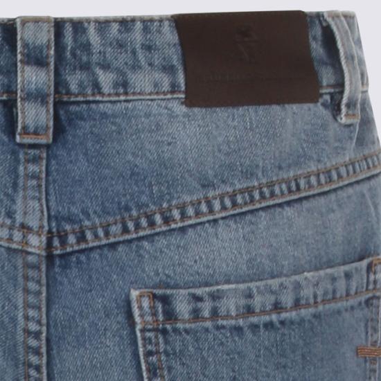  브루넬로 쿠치넬리 데님 팬츠 블루 코튼 진 다크 워시 데님 - BRUNELLO CUCINELLI