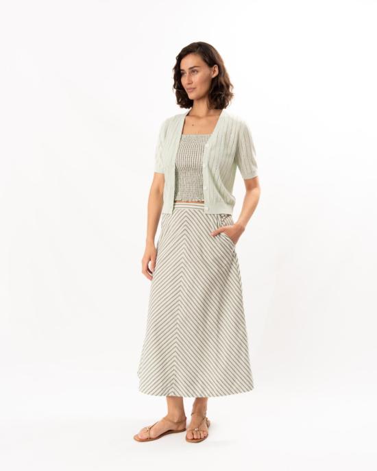  릴라 피 롱 스커트 릴라 P. 스트라이프 맥시 스커트 풀 스트라이프 - LILLA P