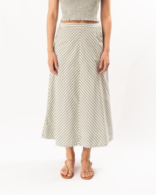  릴라 피 롱 스커트 릴라 P. 스트라이프 맥시 스커트 풀 스트라이프