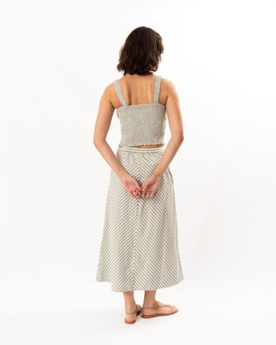  릴라 피 롱 스커트 릴라 P. 스트라이프 맥시 스커트 풀 스트라이프 - LILLA P