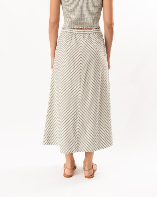  릴라 피 롱 스커트 릴라 P. 스트라이프 맥시 스커트 풀 스트라이프 - LILLA P