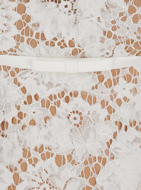  셀프 포트레이트 숏 원피스 레이스 리본 장식 새틴 소재의 짧은 드레스 - SELF PORTRAIT