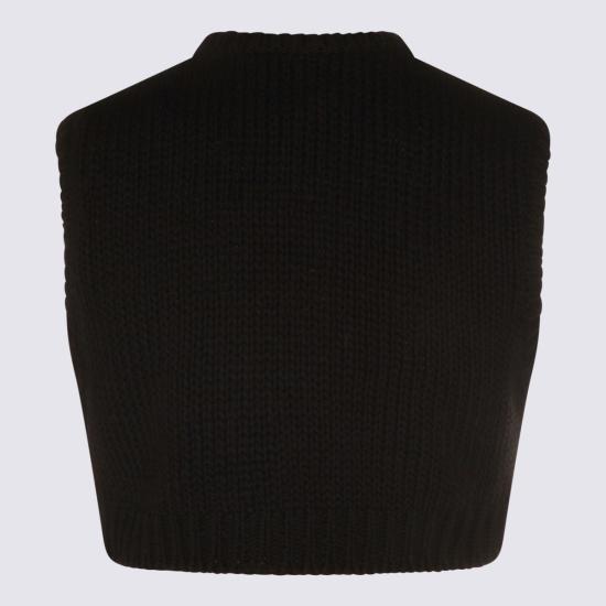  막스마라 민소매 티셔츠 코튼 탑 블랙 - MAX MARA