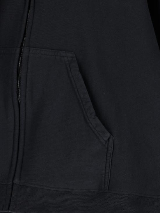  발렌시아가 후드 티셔츠 지퍼 후드티 필기체 블랙 - BALENCIAGA