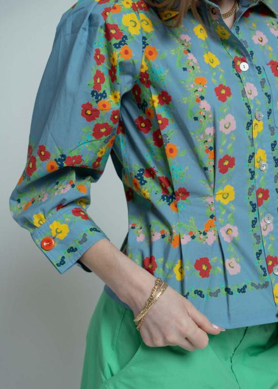  Hope for Flowers 블라우스 꽃을 향한 희망 소녀 셔츠 샴브레이 플로럴 - OTHER BRANDS