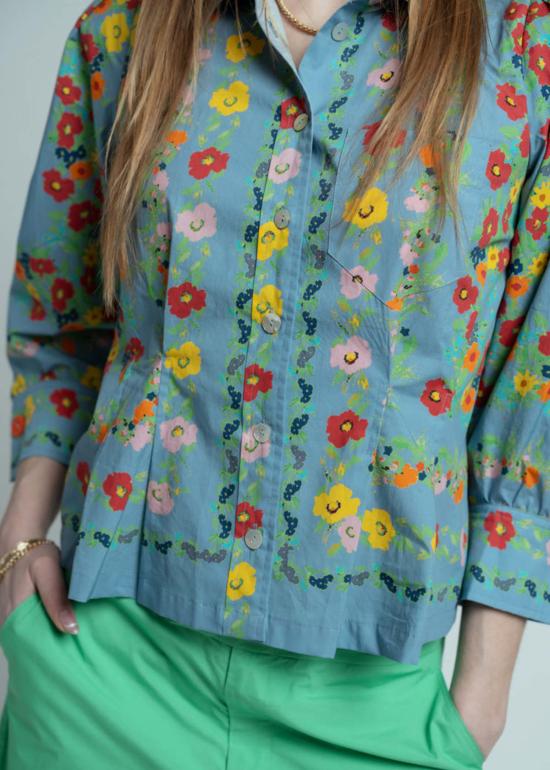  Hope for Flowers 블라우스 꽃을 향한 희망 소녀 셔츠 샴브레이 플로럴 - OTHER BRANDS