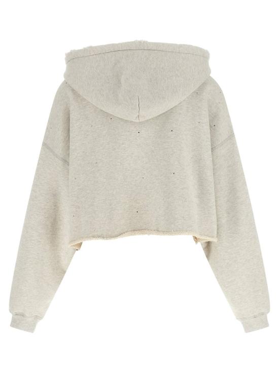  골든구스 후드 티셔츠 골든 구스 크리스탈 후드티 그레이 - GOLDEN GOOSE