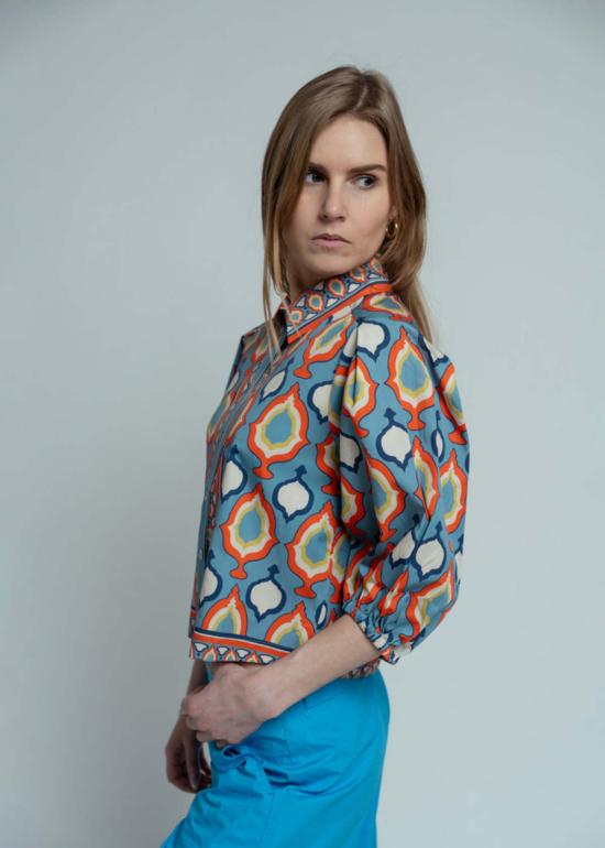  Hope for Flowers 블라우스 Hope For Flowers 턱 슬리브 셔츠 샴브레이 메달리온 - OTHER BRANDS