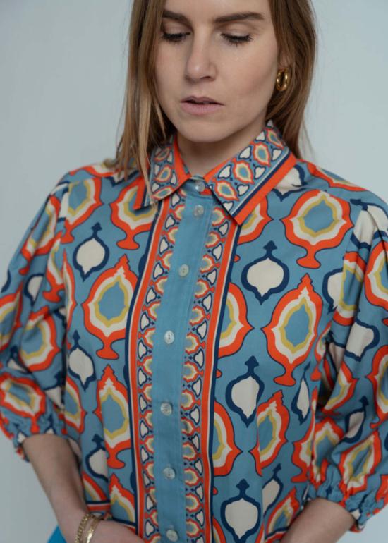  Hope for Flowers 블라우스 Hope For Flowers 턱 슬리브 셔츠 샴브레이 메달리온 - OTHER BRANDS