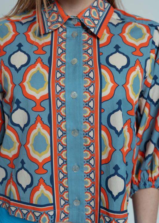  Hope for Flowers 블라우스 Hope For Flowers 턱 슬리브 셔츠 샴브레이 메달리온 - OTHER BRANDS