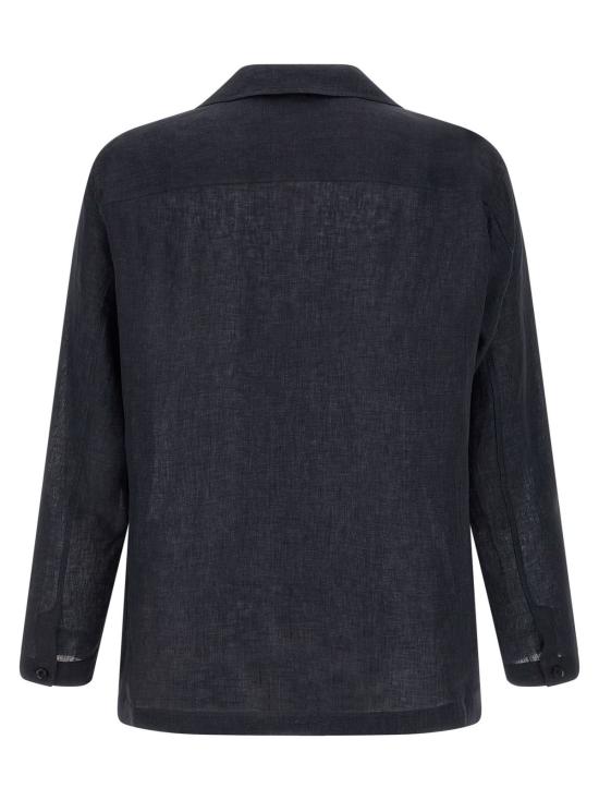  브리오니 수트 자켓 블레이저에서 영감을 받은 린넨 셔츠 블루 - BRIONI