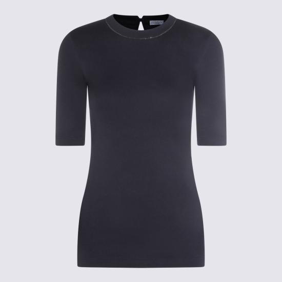  브루넬로 쿠치넬리 스웨터 코튼 니트  다크 블루