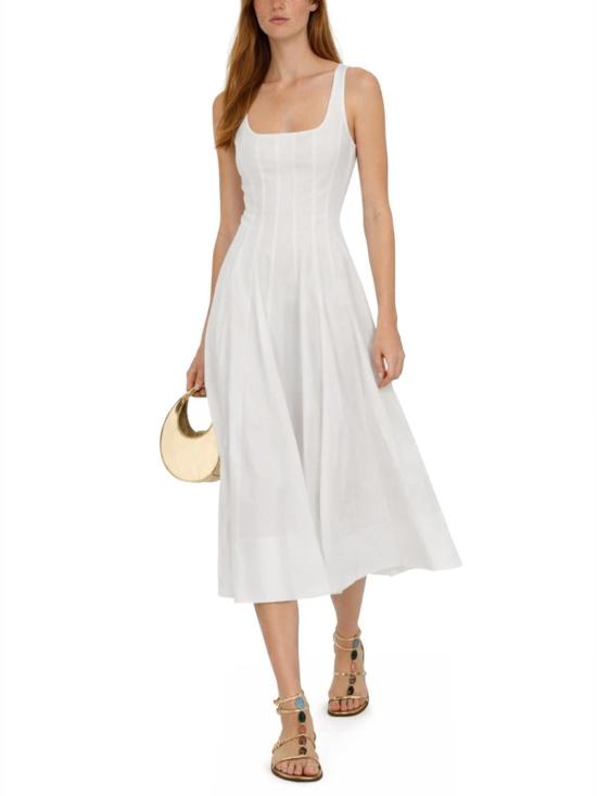  스타우드 롱 원피스 스토드 웰스 드레스 화이트 - STAUD