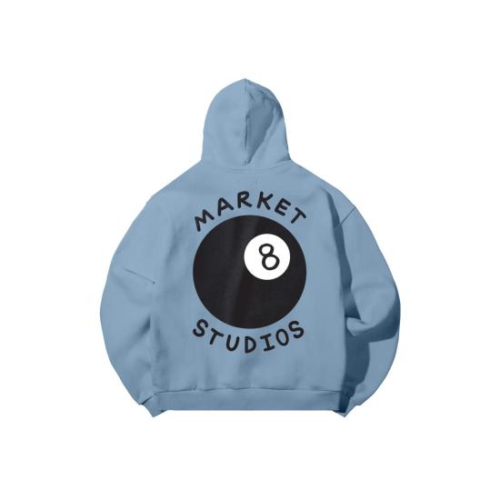  마켓 후드 티셔츠 에이트 볼 후드티 - MARKET
