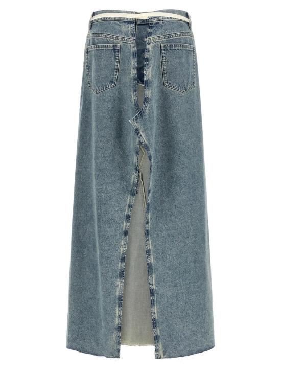  마르지엘라 데님 스커트 메종  밑단 마감 처리되지 않은  라이트 블루 - MAISON MARGIELA
