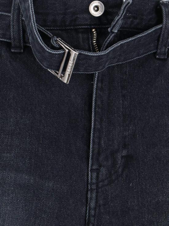  사카이 데님 팬츠 배럴 와이드 진 블랙 - SACAI