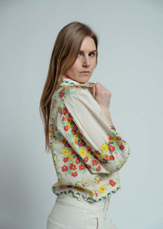  Hope for Flowers 블라우스 Hope For Flowers 커스터드 플로럴 턱 슬리브 셔츠 - OTHER BRANDS