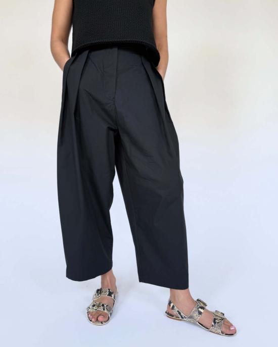  모던 위빙 스트레이트 팬츠 볼륨 팬츠