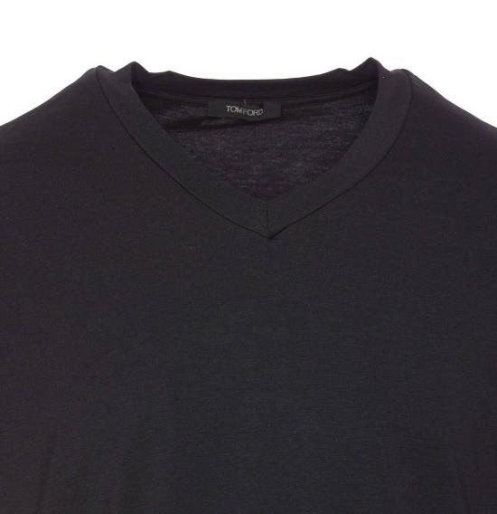  톰포드 반팔 티셔츠 톰 포드 로고 언더웨어 티셔츠 블랙 - TOMFORD