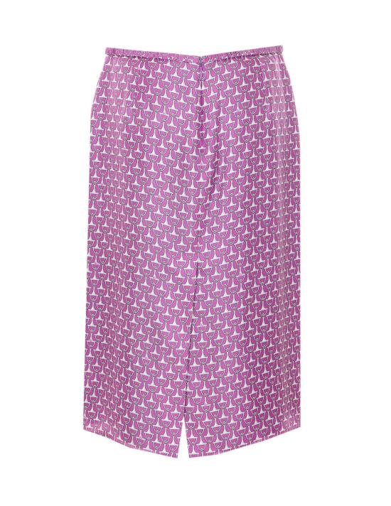  구찌 미디 스커트 실크  클램프 프린트 퍼플 - GUCCI