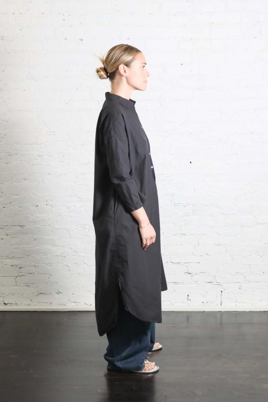  앨범 디 파밀리아 미디 원피스 Album Di Famiglia 롱셔츠 드레스 Tc 블랙 - ALBUM DI FAMIGLIA