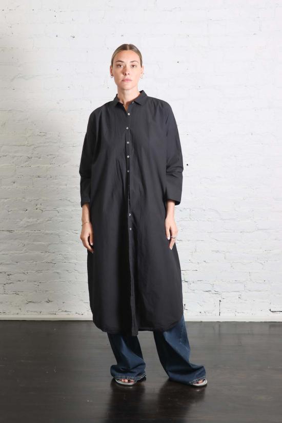  앨범 디 파밀리아 미디 원피스 Album Di Famiglia 롱셔츠 드레스 Tc 블랙 - ALBUM DI FAMIGLIA