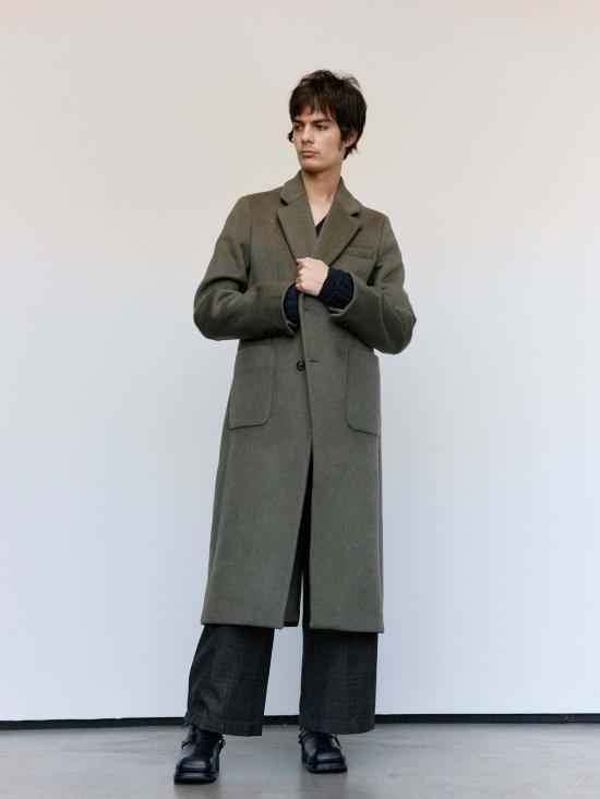  아워레가시 코트 우리의 유산 파괴적인 모스 킬로 멜튼 로브 오버코트 - OUR LEGACY