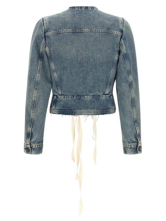  마르지엘라 데님 자켓 메종  밑단 마감 처리되지 않은 데님 재킷 (연한 파란색) - MAISON MARGIELA