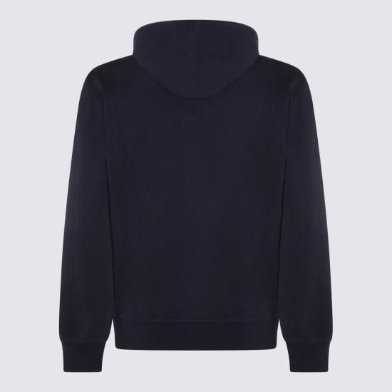  브루넬로 쿠치넬리 긴팔 티셔츠 Brunello Cucinelli 코튼 지퍼 후디 블루 - BRUNELLO CUCINELLI