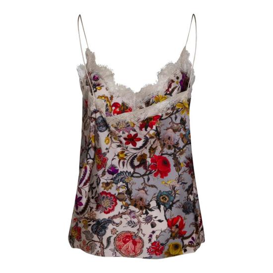  로베르토 카발리 민소매 티셔츠 실크 탑 탱크탑 베이지 - ROBERTO CAVALLI