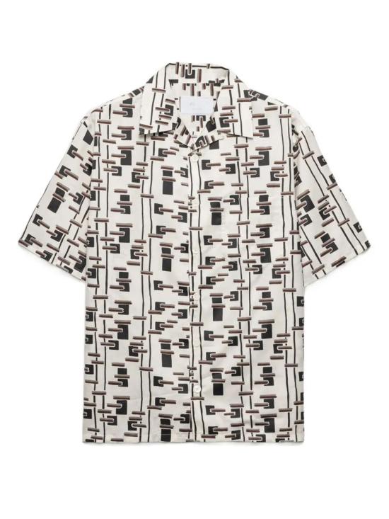 26SS 프라다 반팔 셔츠 UCS414SUMO 19GW F0S8V NATURALE BORDEAUX