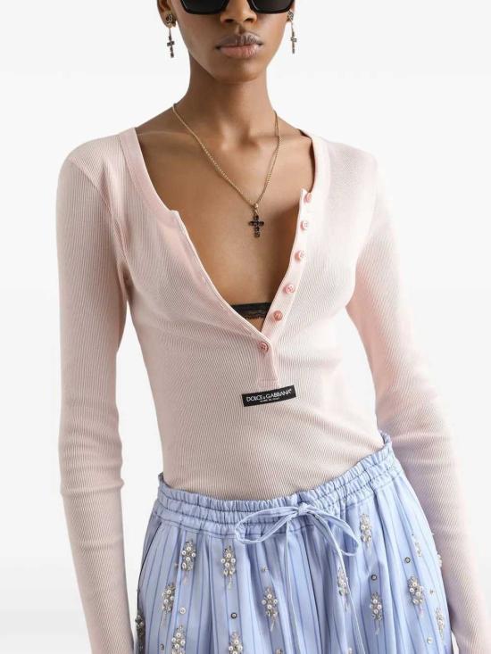 26SS 돌체앤가바나 긴팔 티셔츠 F8W44TFU7AV F0586 ROSA CARNE - DOLCE & GABBANA