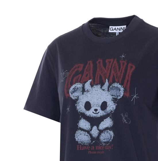 26SS 가니 반팔 티셔츠 A1050183 252 Black - GANNI