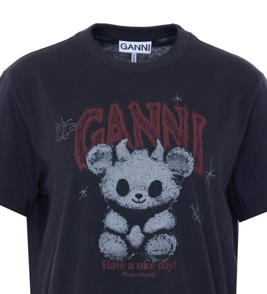 26SS 가니 반팔 티셔츠 A1050183 252 Black - GANNI