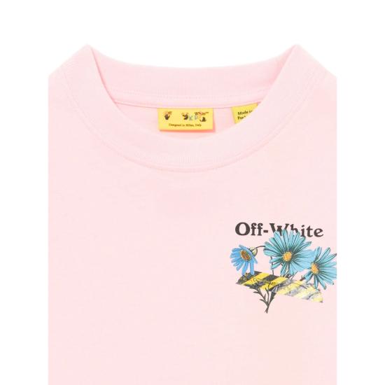 26SS [키즈] 오프화이트 티셔츠 44GAA001S26 J004 683 PINK - OFF WHITE